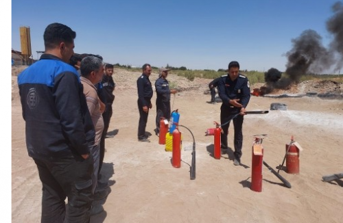 Holding of a fire-fighting training workshop in the sugar factory.
